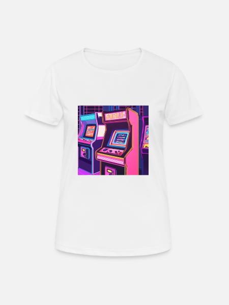 Knallige Arcade Maschine - Frauen T-Shirt atmungsaktiv - Weiß
