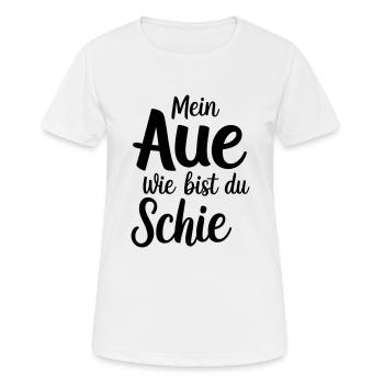 Mein Aue wie bist du schie - Erzgebirge Geschenke - Frauen T-Shirt atmungsaktiv - Weiß - Vorne - AI Model Female 172 dark (172cm)