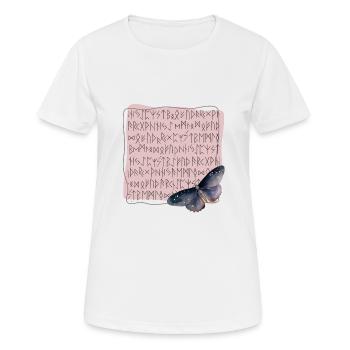 Nordic runes and a moth - Frauen T-Shirt atmungsaktiv - Weiß - Vorne - AI Model Female 172 dark (172cm)