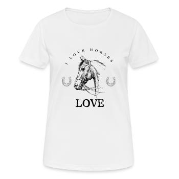 Pferdeliebe - Frauen T-Shirt atmungsaktiv - Weiß - Vorne - AI Model Female 172 dark (172cm)