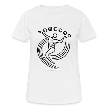 Jongleur Logo Jonglieren - Frauen T-Shirt atmungsaktiv - Weiß - Vorne - AI Model Female 172 dark (172cm)