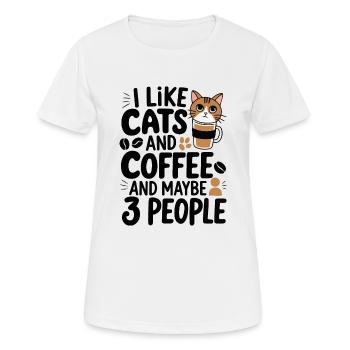 Chats Café Drôle de Déclaration - T-shirt respirant Femme - blanc - Devant - AI Model Female 172 dark (172cm)