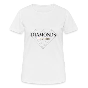 Diamten Fan - Frauen T-Shirt atmungsaktiv - Weiß - Vorne - AI Model Female 172 dark (172cm)