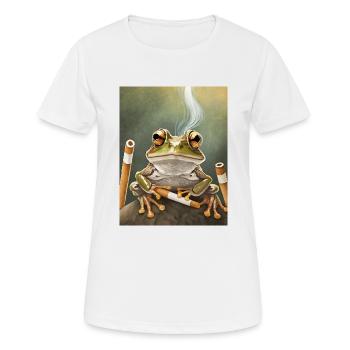Smoking Frog - Women's Breathable T-Shirt - white - Front - AI Model Female 172 dark (172cm)