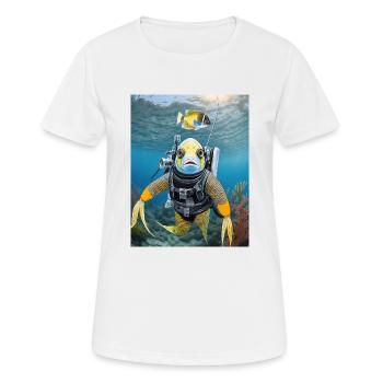 Poisson en combinaison de plongée 3 - T-shirt respirant Femme - blanc - Devant - AI Model Female 172 dark (172cm)