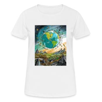 Notre Terre - T-shirt respirant Femme - blanc - Devant - AI Model Female 172 dark (172cm)