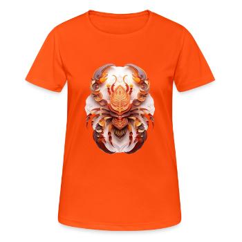 Sternzeichen Scorpion - Frauen T-Shirt atmungsaktiv - Neonorange - Vorne - AI Model Female 172 dark (172cm)