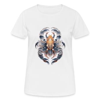 Signe du zodiaque Scorpion - T-shirt respirant Femme - blanc - Devant - AI Model Female 172 dark (172cm)