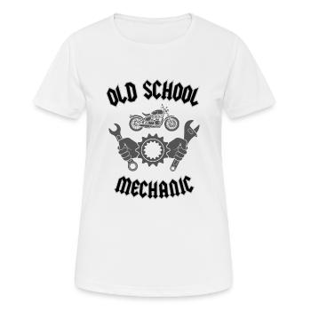 OLD SCHOOL MECHANIC - Frauen T-Shirt atmungsaktiv - Weiß - Vorne - AI Model Female 172 dark (172cm)