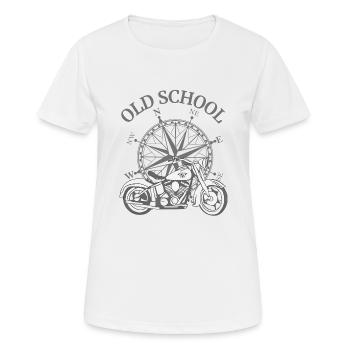 Vélo avec Old School - T-shirt respirant Femme - blanc - Devant - AI Model Female 172 dark (172cm)