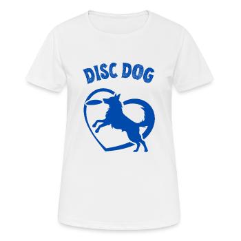 Disc Dog - Frauen T-Shirt atmungsaktiv - Weiß - Vorne - AI Model Female 172 dark (172cm)