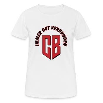 CB toujours bien connecté - T-shirt respirant Femme - blanc - Devant - AI Model Female 172 dark (172cm)