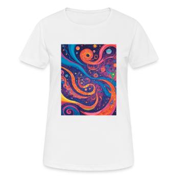 Abstraction cosmique - T-shirt respirant Femme - blanc - Devant - AI Model Female 172 dark (172cm)