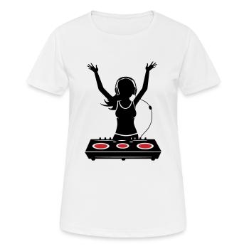 DJ Turntables Festival Woman - Women's Breathable T-Shirt - white - Front - AI Model Female 172 dark (172cm)