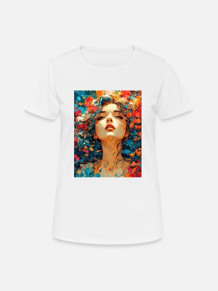 Herbstliche Zusammensetzung - Frauen T-Shirt atmungsaktiv - Weiß