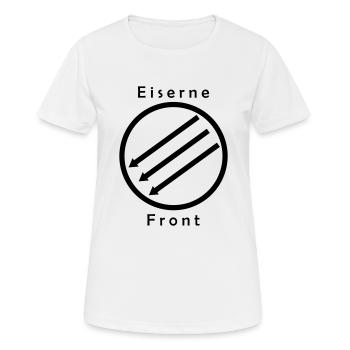 Front d’Eiserne - Drei Pfeile - T-shirt respirant Femme - blanc - Devant - AI Model Female 172 dark (172cm)