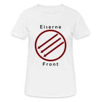 Front d’Eiserne - Drei Pfeile - T-shirt respirant Femme - blanc - Devant - AI Model Female 172 dark (172cm)