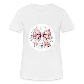 Noeud Soie Glamour Cadeau - T-shirt respirant Femme - blanc - Devant - AI Model Female 172 dark (172cm)