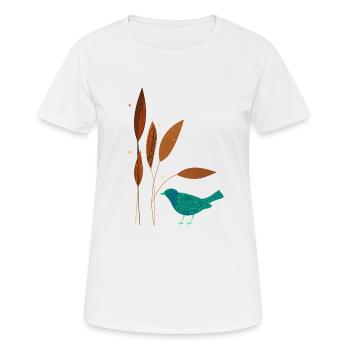 Vögel und Pflanzen - Frauen T-Shirt atmungsaktiv - Weiß - Vorne - AI Model Female 172 dark (172cm)