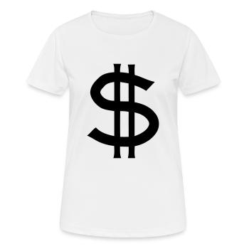 dollar symbol - T-shirt respirant Femme - blanc - Devant - AI Model Female 172 dark (172cm)
