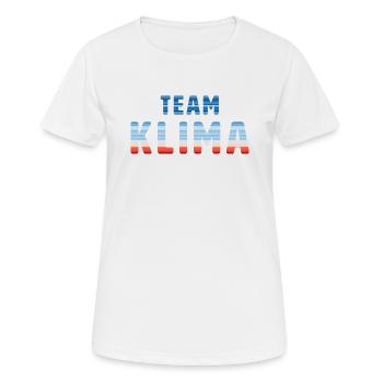 Team Klima | Warming Stripes - Frauen T-Shirt atmungsaktiv - Weiß - Vorne - AI Model Female 172 dark (172cm)