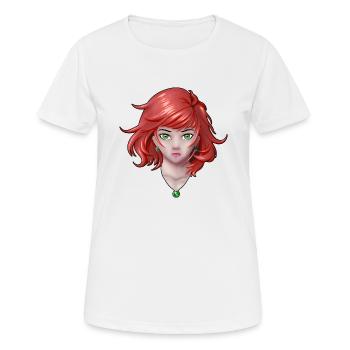 Anime Mädchen mit hübschem Schmuck - Frauen T-Shirt atmungsaktiv - Weiß - Vorne - AI Model Female 172 dark (172cm)