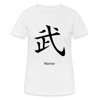 kanji guerrier - T-shirt respirant Femme - blanc - Devant - AI Model Female 172 dark (172cm)