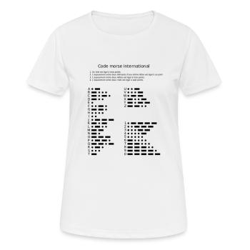 Morse-Code - Frauen T-Shirt atmungsaktiv - Weiß - Vorne - AI Model Female 172 dark (172cm)