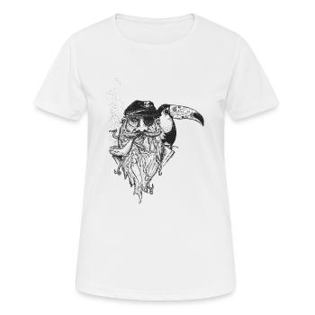 pirate toucan tatoo - T-shirt respirant Femme - blanc - Devant - AI Model Female 172 dark (172cm)