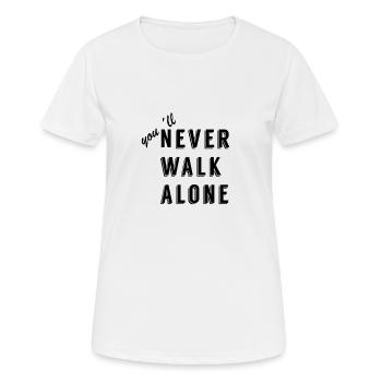 jamais seul - T-shirt respirant Femme - blanc - Devant - AI Model Female 172 dark (172cm)