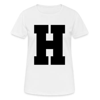 H - capital letter single, bold and serif - Women's Breathable T-Shirt - white - Front - AI Model Female 172 dark (172cm)