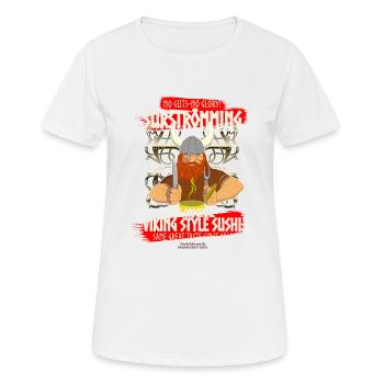 Surströmming Challenge Viking Sushi T-Shirt - T-shirt respirant Femme - blanc - Devant - AI Model Female 172 dark (172cm)