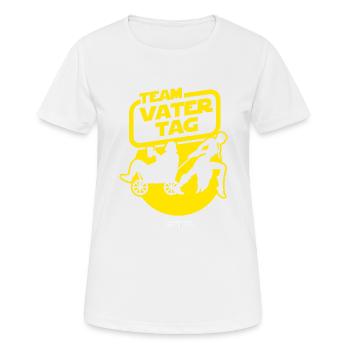 Team Vatertag Bollerwagen Print - Frauen T-Shirt atmungsaktiv - Weiß - Vorne - AI Model Female 172 dark (172cm)