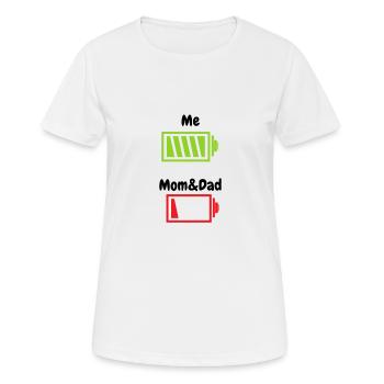Mum and dad battery empty - Women's Breathable T-Shirt - white - Front - AI Model Female 172 dark (172cm)