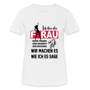 Die Frau - Frauen T-Shirt atmungsaktiv - Weiß - Vorne - AI Model Female 172 dark (172cm)