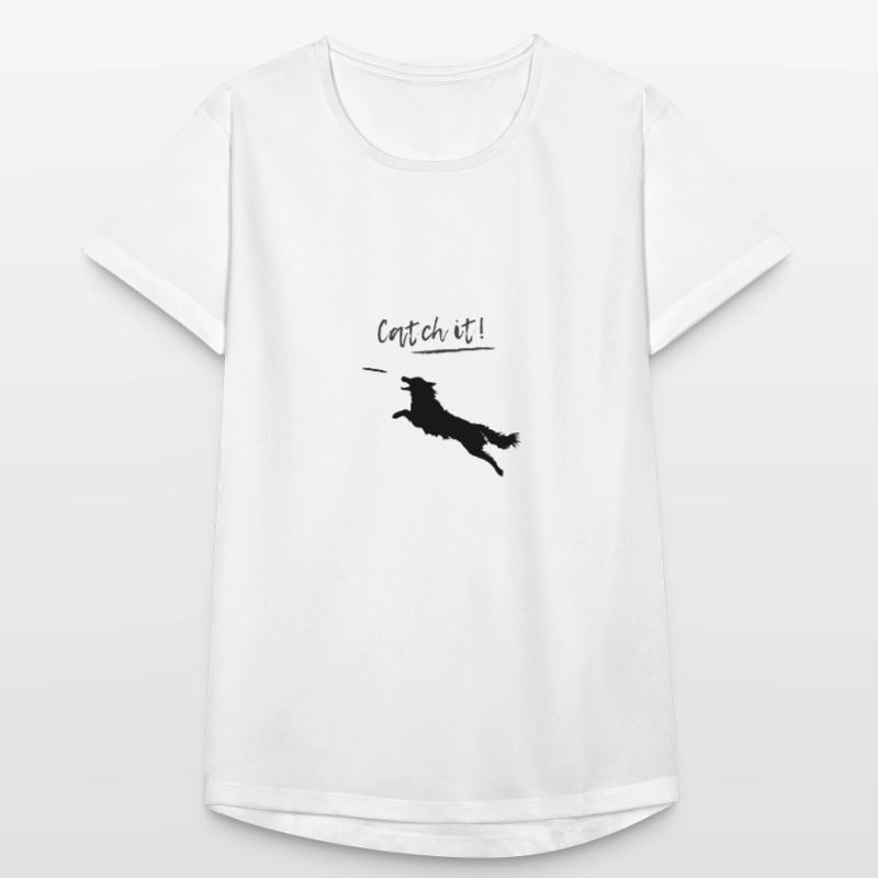 Attrape ça! Conception de chien de disque T-shirt respirant Femme