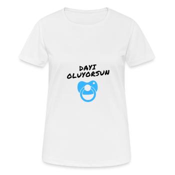 Dayi oluyorsun blau türkisch Du wirst Onkel - Frauen T-Shirt atmungsaktiv - Weiß - Vorne - AI Model Female 172 dark (172cm)