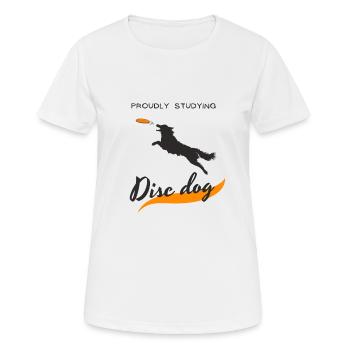 Proudly studying Disc dog - Women's Breathable T-Shirt - white - Front - AI Model Female 172 dark (172cm)