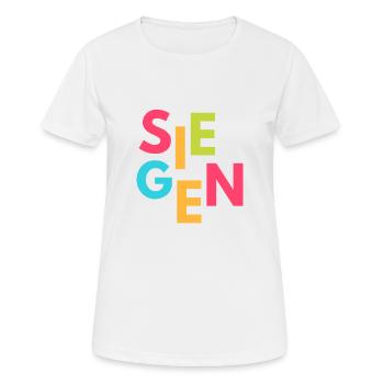 Siegen - Siegerland Design aus dem Kreis Siegen - Frauen T-Shirt atmungsaktiv - Weiß - Vorne - AI Model Female 172 dark (172cm)
