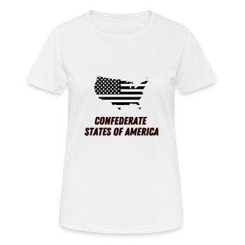 Conferderate States of America + Silhouette USA - Frauen T-Shirt atmungsaktiv - Weiß - Vorne - AI Model Female 172 dark (172cm)