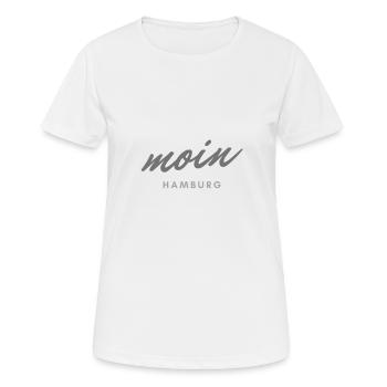 Moin Hamburg - Frauen T-Shirt atmungsaktiv - Weiß - Vorne - AI Model Female 172 dark (172cm)