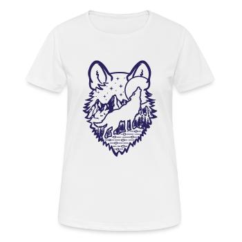 Loup hurlant | Pleine lune | cadeau - T-shirt respirant Femme - blanc - Devant - AI Model Female 172 dark (172cm)