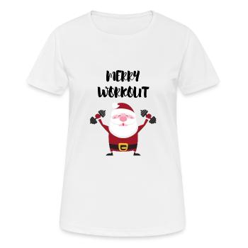 MERRY WORKOUT - Women's Breathable T-Shirt - white - Front - AI Model Female 172 dark (172cm)