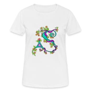 Buchstabe S - Frauen T-Shirt atmungsaktiv - Weiß - Vorne - AI Model Female 172 dark (172cm)