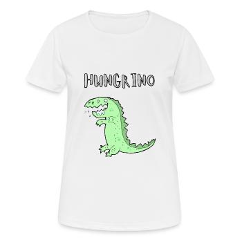 HUNGRINO le dinosaure affamé - T-shirt respirant Femme - blanc - Devant - AI Model Female 172 dark (172cm)