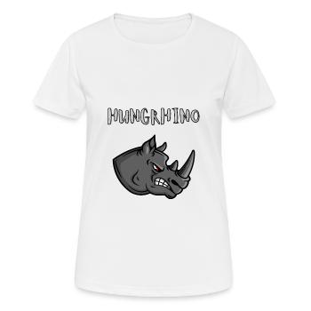 HUNGRHINO le rhino-rhino affamé - T-shirt respirant Femme - blanc - Devant - AI Model Female 172 dark (172cm)
