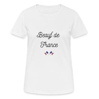 Beauf de France - T-shirt respirant Femme - blanc - Devant - AI Model Female 172 dark (172cm)