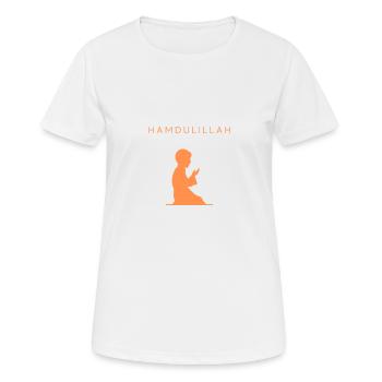 Islam Hmdl ALLAH KORAN PRAY - Frauen T-Shirt atmungsaktiv - Weiß - Vorne - AI Model Female 172 dark (172cm)