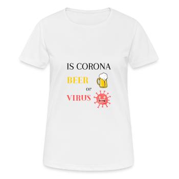 is corona beer or virus humour - T-shirt respirant Femme - blanc - Devant - AI Model Female 172 dark (172cm)