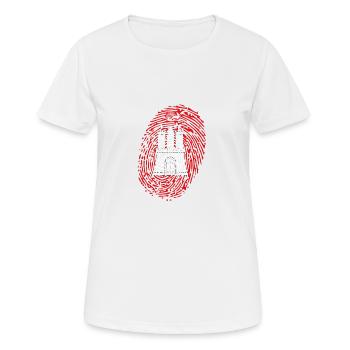 Hamburg Fingerabdruck - Frauen T-Shirt atmungsaktiv - Weiß - Vorne - AI Model Female 172 dark (172cm)